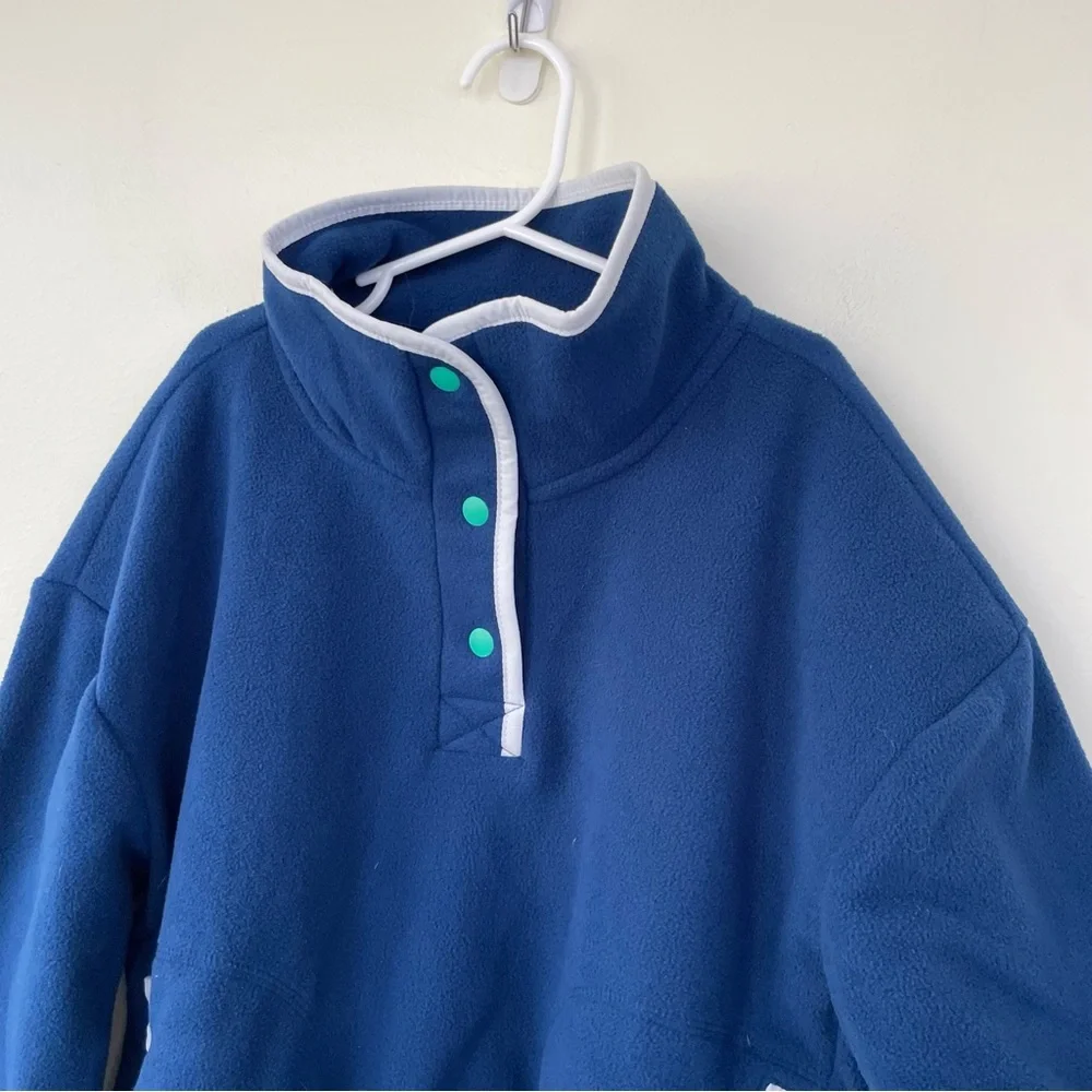 NWT Old Navy Loose Mock-Neck Performance Microfleece Top Snap Pullover L 10-12